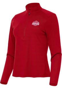 Antigua Ohio State Buckeyes Womens Red 2024 Football National Champions Tribute Qtr Zip