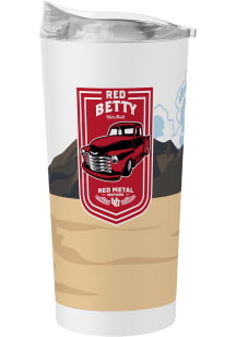 Logo Brands Utah Utes Red Metal Motor 20oz Powder Coat Stainless Steel Tumbler - White
