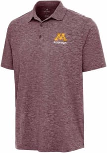 Antigua Minnesota Golden Gophers Mens Maroon Rowing Par 3 Short Sleeve Polo