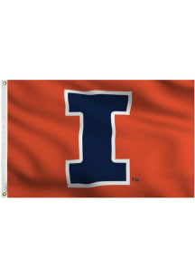 Illinois Fighting Illini 3x5 Orange Grommet Silk Screen Grommet Flag - Orange