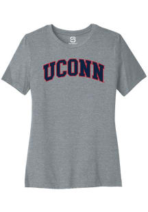 Summit Sportswear UConn Huskies Womens Grey Arch Short Sleeve T-Shirt