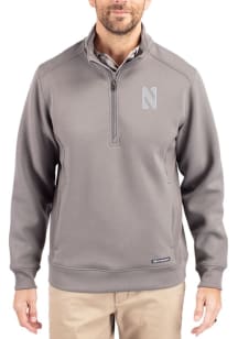 Cutter and Buck Northwestern Wildcats Mens Purple Roam Long Sleeve Qtr Zip Pullover