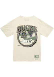 Mitchell and Ness Milwaukee Bucks White Crown Jewels Short Sleeve T Shirt