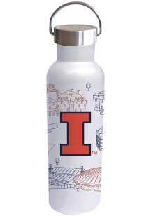 Illinois Fighting Illini 26oz Campus Voda Stainless Steel Bottle - White