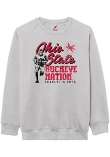 Ohio State Buckeyes Mens Grey Essential Fleece Long Sleeve Crew Sweatshirt