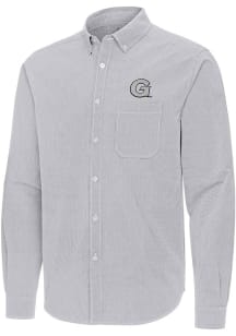 Antigua Georgetown Hoyas Mens Ash Porter Long Sleeve Dress Shirt