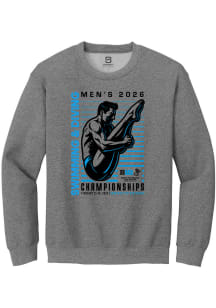 Summit Sportswear Big Ten Mens Graphite 2026 Men's Swimming & Diving Championships Long Sleeve Cre..
