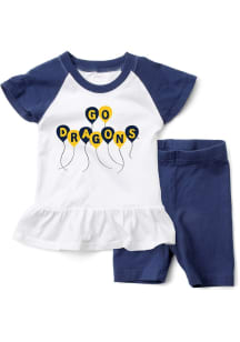 Wes and Willy Drexel Dragons Infant Girls Navy Blue Ruffle Set Top and Bottom