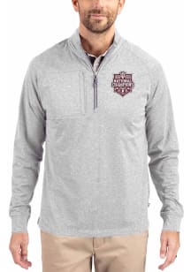Cutter and Buck Indiana Hoosiers Mens Grey 2025 CFP National Champions Adapt Eco Knit Big and Tall..