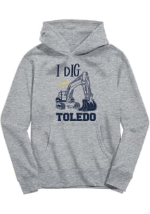 Vive La Fete Toledo Rockets Toddler Grey Excavator Long Sleeve Hooded Sweatshirt