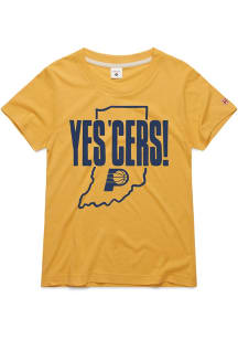 Homage Indiana Pacers Womens Gold Yes 'Cers Short Sleeve T-Shirt