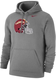 Nike Iowa State Cyclones Mens Grey Helmet Script Long Sleeve Hoodie
