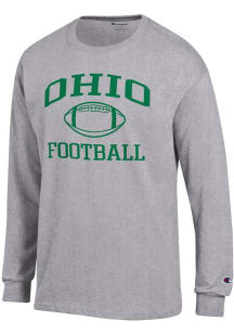 Champion Ohio Bobcats Grey Football Icon Jersey Long Sleeve T Shirt