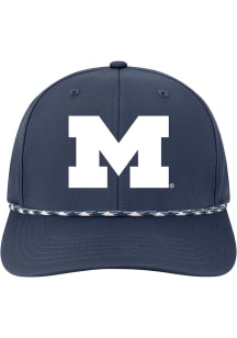 Michigan Wolverines Mens Navy Blue Back Nine Stretch Fit Wordmark Flex Hat