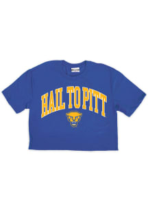 Where I’m From Pitt Panthers Womens Blue Screen Printed Design Short Sleeve T-Shirt