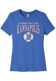Summit Sportswear Kannapolis Cannon Ballers Womens Blue Homerun Short Sleeve T-Shirt