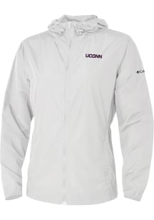 Columbia UConn Huskies Womens White Heat Seal Prodigy Light Weight Jacket