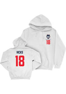 Kylish Hicks Campus Ink UConn Huskies Youth NIL Logo Long Sleeve Player Hoodie White