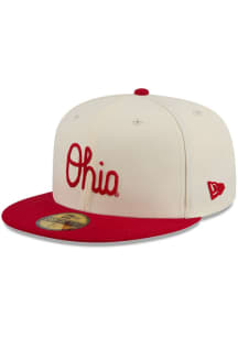 New Era Ohio State Buckeyes Mens Ivory 2T Stitch 59FIFTY Fitted Hat