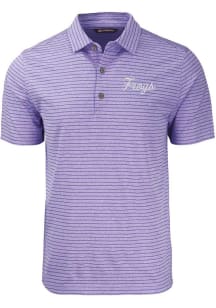 Cutter and Buck TCU Horned Frogs Mens Purple Heather Stripe Short Sleeve Polo
