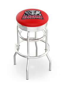 Alabama Crimson Tide Elephant Double-Ring Swivel Chrome Pub Stool - Black