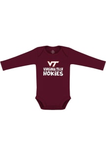 Virginia Tech Hokies Baby Maroon Playful Long Sleeve One Piece