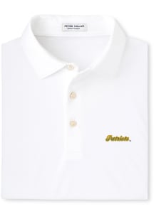 Peter Millar George Mason University Mens White Solid Performance Short Sleeve Fashion Polo