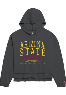 League Arizona State Sun Devils Womens Black Waffle Hooded Sweatshirt