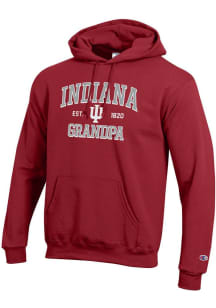 Champion Indiana Hoosiers Mens Crimson Est. Date Grandpa Powerblend Long Sleeve Hoodie
