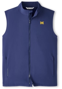 Peter Millar Michigan Wolverines Mens Navy Blue Dunes Sleeveless Jacket