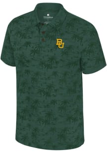 Colosseum Baylor Bears Mens Green Fremen Palm Short Sleeve Polo