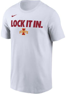 Nike Iowa State Cyclones White Basketball Postseason Bench Short Sleeve T Shirt