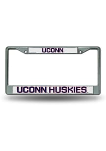 UConn Huskies UCONN Premium Chrome License Plate Frame - Silver