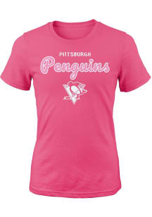 Pittsburgh Penguins Girls Pink Big Game Short Sleeve Tee