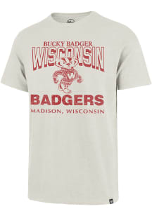47 Wisconsin Badgers White Head On Football Scrum Short Sleeve Fashion T Shirt