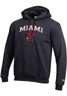 Champion Miami RedHawks Mens Black Pill Box Mom Powerblend Long Sleeve Hoodie