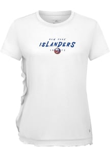 Levelwear New York Islanders Womens White Airflow Scratched Short Sleeve T-Shirt