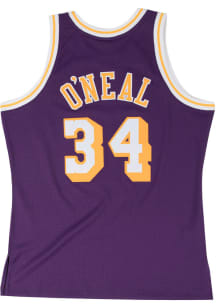 Shaquille O'Neal  Mitchell and Ness Los Angeles Lakers Mens Purple Swingman Big and Tall Hooded Sw..