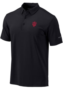 Columbia Indiana Hoosiers Mens Black Heat Seal Omni Wick Drive Short Sleeve Polo