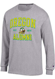 Champion Oregon Ducks Grey Est Alumni Jersey Long Sleeve T Shirt