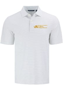 Cutter and Buck Drexel Dragons Mens White Fine Line Short Sleeve Polo