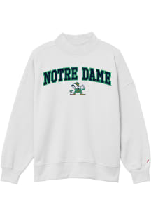 Notre Dame Fighting Irish Womens White Diana Mock Neck Crew Sweatshirt