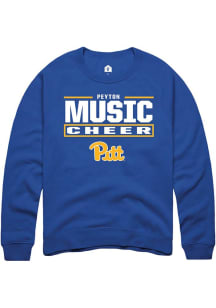 Peyton Music Pitt Panthers Mens Blue NIL Stacked Box Player Crew