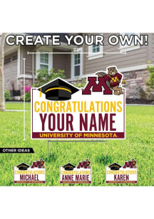Minnesota Golden Gophers Personalized Congratulations Grad Yard Sign - White