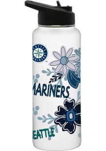 Seattle Mariners Let's Go Team  34oz Quencher Stainless Steel Bottle - White