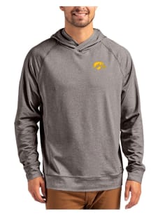 Cutter and Buck Iowa Hawkeyes Mens Black Adapt Knit Hood Long Sleeve Hoodie