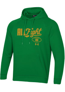 Under Armour Notre Dame Fighting Irish Mens Green Football Football Rival Long Sleeve Hoodie
