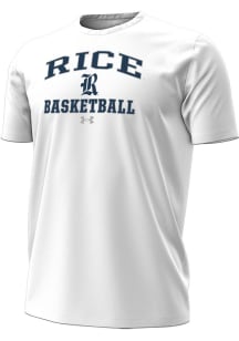 Under Armour Rice Owls White Basketball Performance Short Sleeve T Shirt