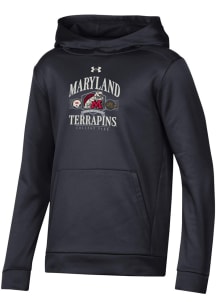 Under Armour Maryland Terrapins Youth Black Vintage Team Logo Long Sleeve Hoodie
