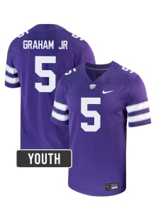 Micheal Graham Jr K-State Wildcats Youth Purple Nike NIL Name And Number Football Jersey